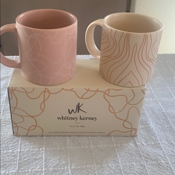 whitney Kerney Other - New in box Coffee Mugs pink and Creme